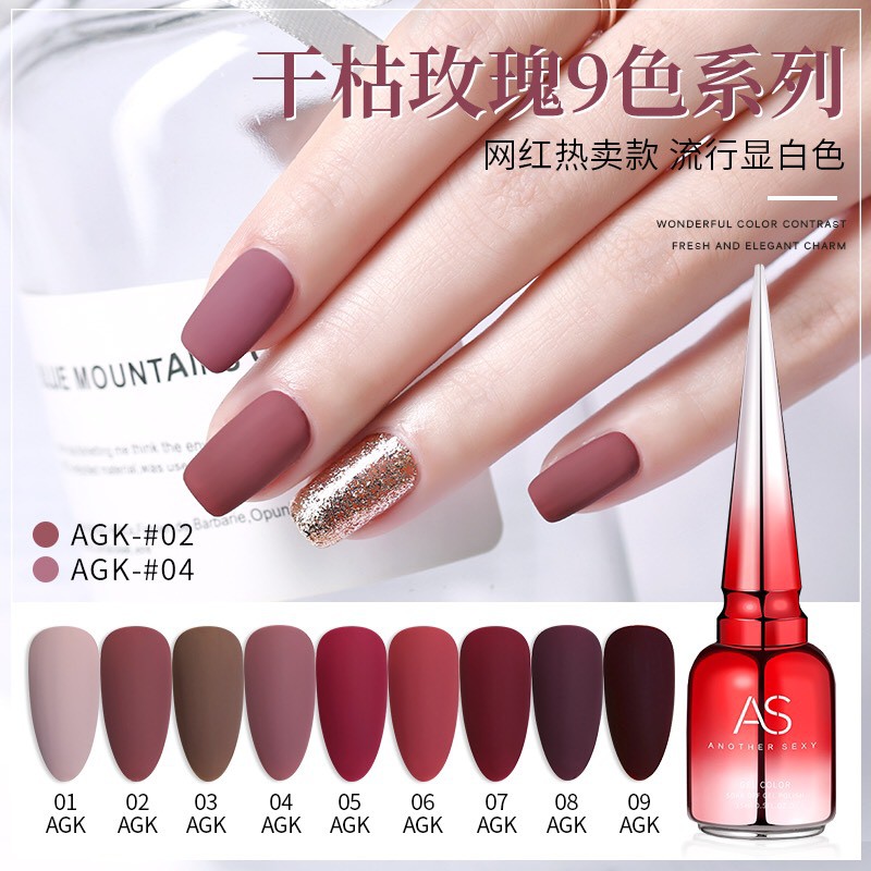 Sơn Gel AS chai đỏ mẫu mới Mã AGK ( Cam Kết Chính Hãng _ chọn màu tự do hơn 2000 màu)