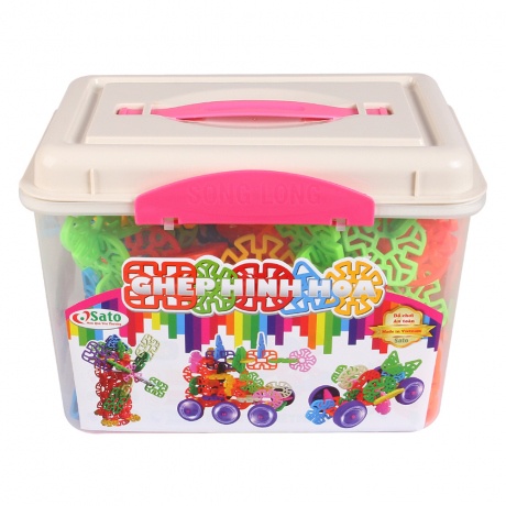 Đồ Chơi Lắp Ráp  Hình Hoa Có Hộp Đựng Bằng Nhựa Cao Cấp Cho Bé Lắp Ghép Sáng Tạo