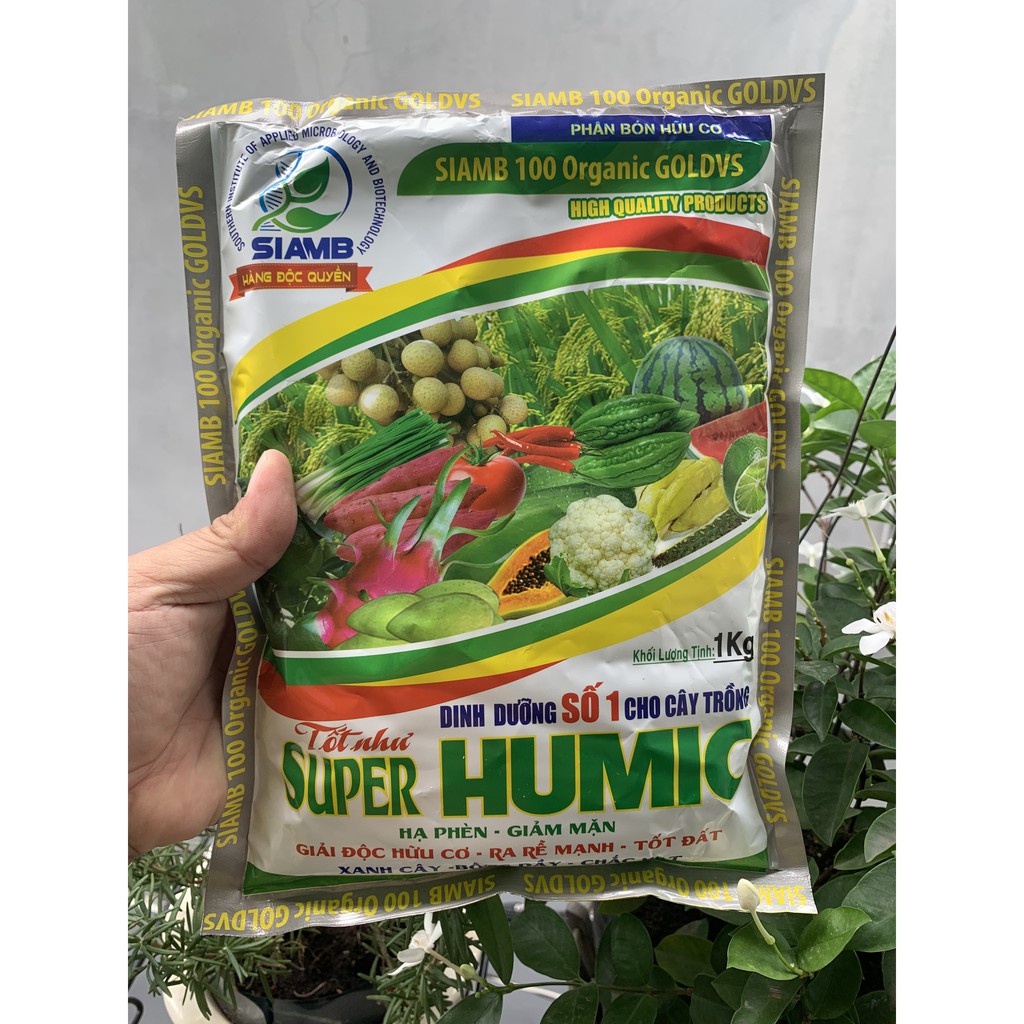 SIAMB 100 Organic GoldVS(Super Humic) Phân bón hữu Cơ 1Kg SP Độc Quyền Của Viện CN Sinh Học Và Ứng Dụng Vi Sinh Miền Nam