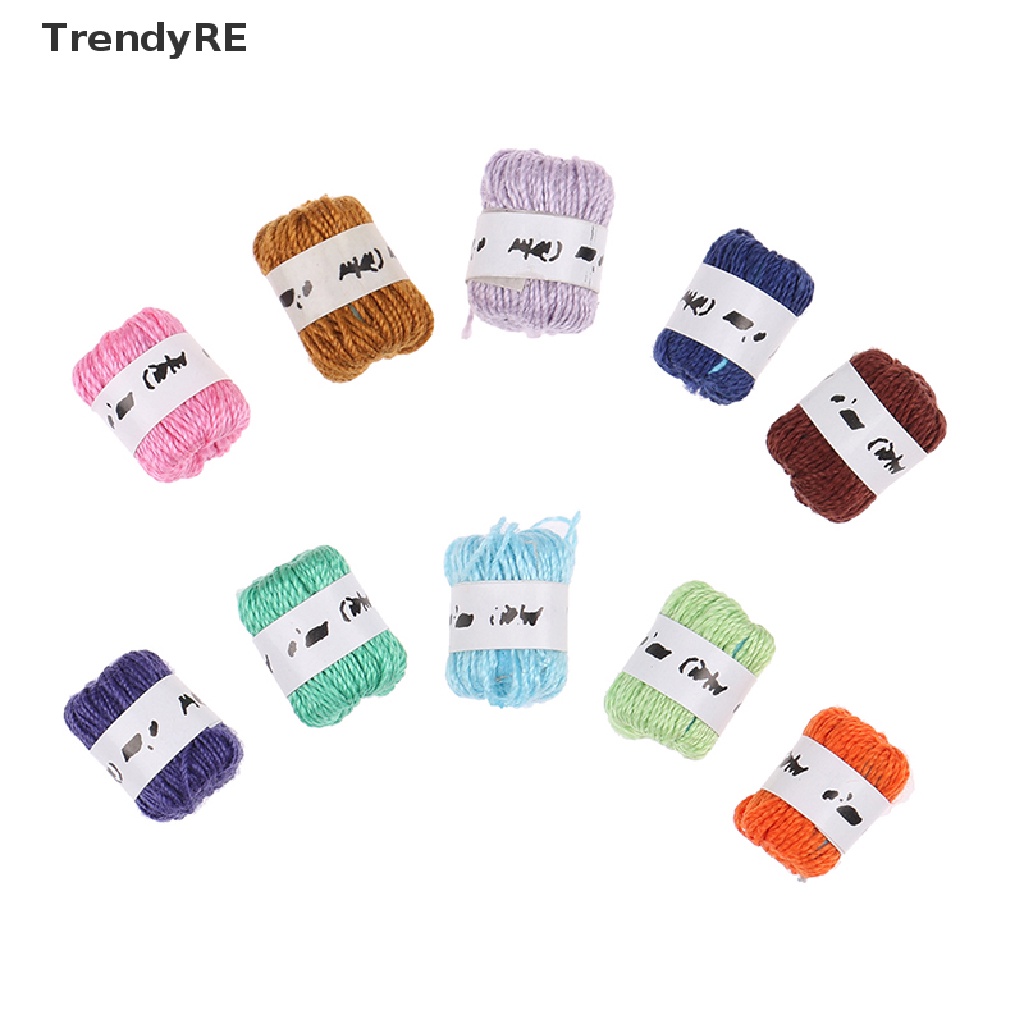 Set 10 Quả Bóng Len Mini Tỉ Lệ 1: 12 Dùng Để Trang Trí Nhà Búp Bê