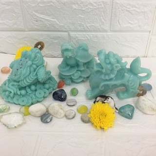 Combo tỳ hưu và long quy và cóc ngậm tiền màu xanh ngọc chỉ 279k 3 ông