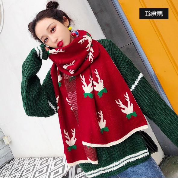 Khăn len quàng cổ Noel chất len Cashmere dầy dặn