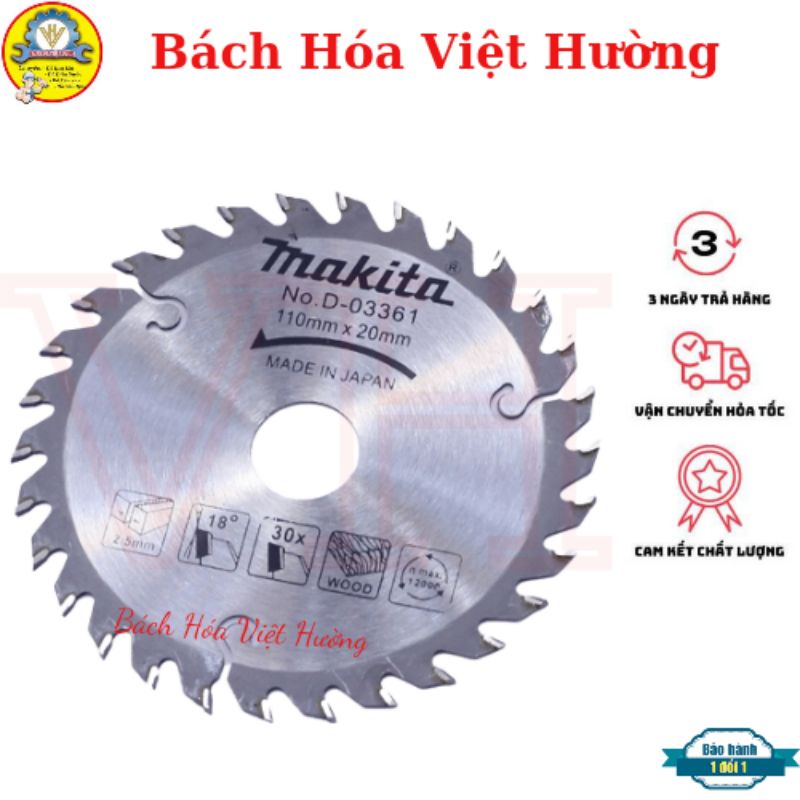Lưỡi  cắt gỗ Makita 110x20m chất lượng cao dùng cho máy cầm ray tiện lợi, sắc ngọt  - Bách Hóa Việt Hường