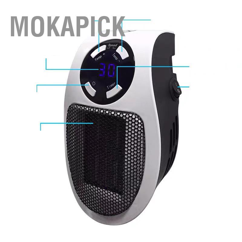 Mokapick Máy sưởi không gian điện di động Quạt để bàn bằng gốm mini PTC với hệ thống điều nhiệt cho văn phòng tại nhà