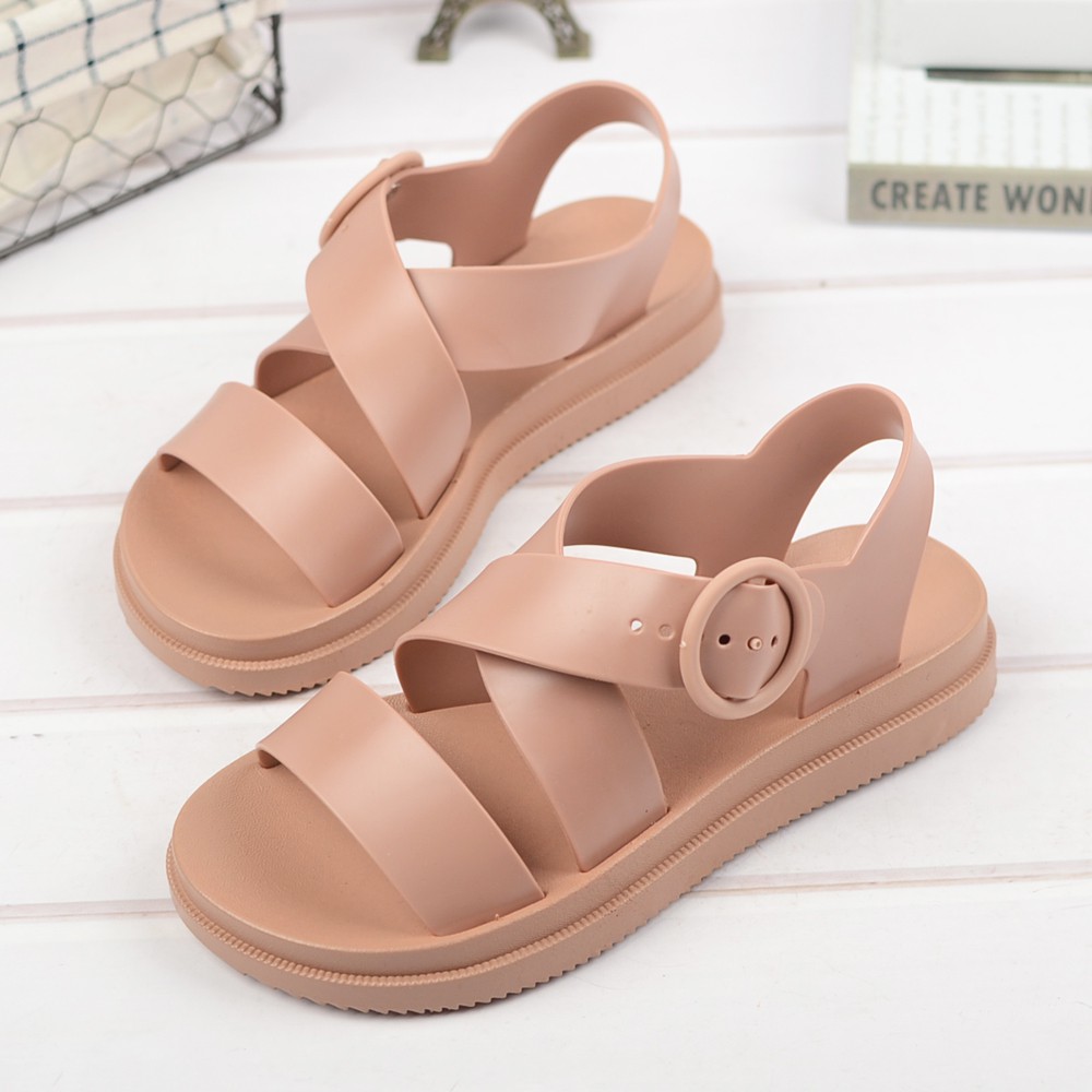 Sandal nữ quai ngang đi mưa không thấm nước, Dép quai hậu nữ đẹp siêu HOT đi biển, du lịch siêu cá tính