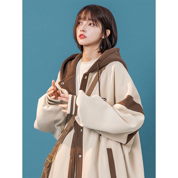 Áo Bomber Unisex - Áo khoác nỉ Hoodie mũ trùm đầu 2 lớp cúc bấm nam nữ Vintage