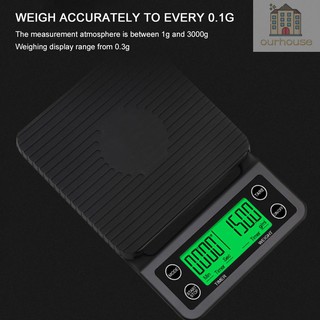 Accurate Electric Kitchen Scale,Coffee Scale with Timer High-precision Kitchen Scale Mini Electronic Platform Scale Food Weighing Scale