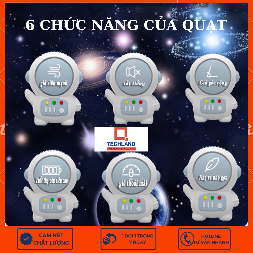 [XẢ HÀNG] XÁM-Quạt tích điện mini cầm tay không cánh phi hành gia Astronauti quạt sạc usb 2 chế độ gió siêu mạnh