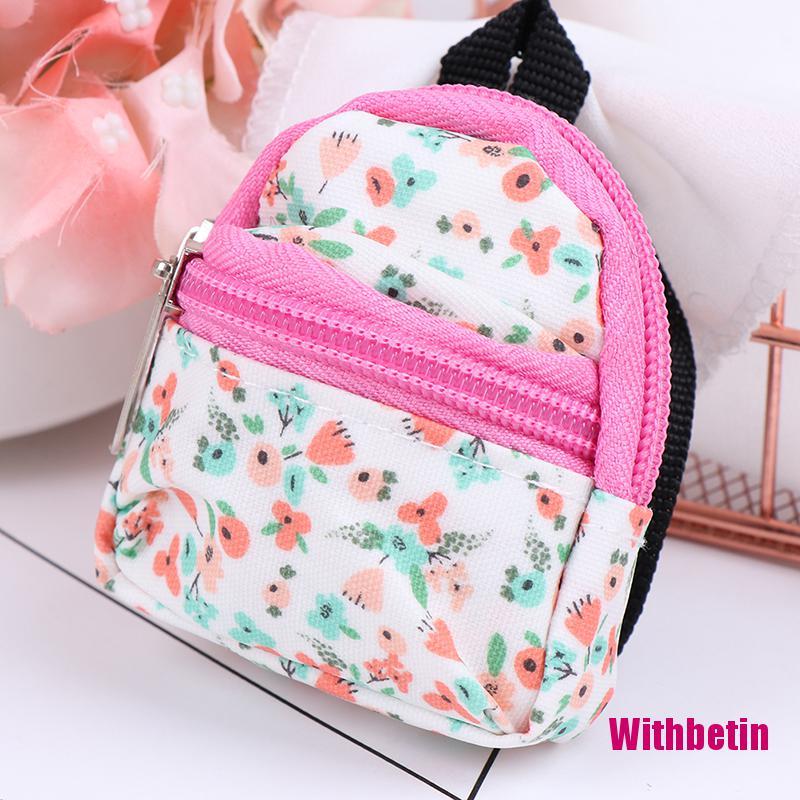 Balo Đi Học Gắn Hoa Xinh Xắn Cho Nhà Búp Bê Tỉ Lệ 1: 6 1: 12