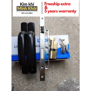 Khoá tay gạt cửa nhôm AG lắp hệ Việt Pháp 4500, hệ PMA, hệ 500, hệ 1000, sắt hộp 3x6, sắt hộp 4x8