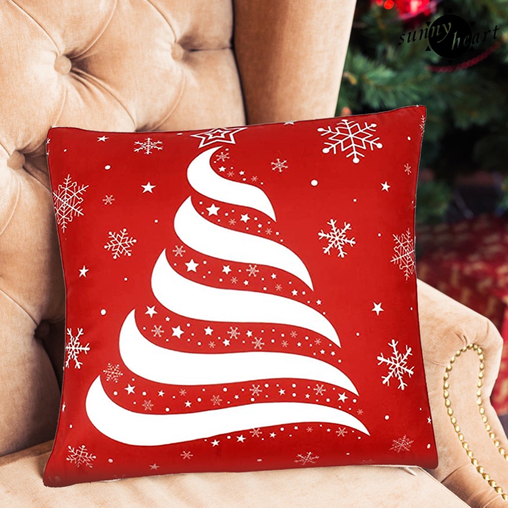 Sn Set 4 Vỏ Gối Vuông Thân Thiện Với Da Họa Tiết Giáng Sinh Cho Nhà Nông Trại Hàng Ngày