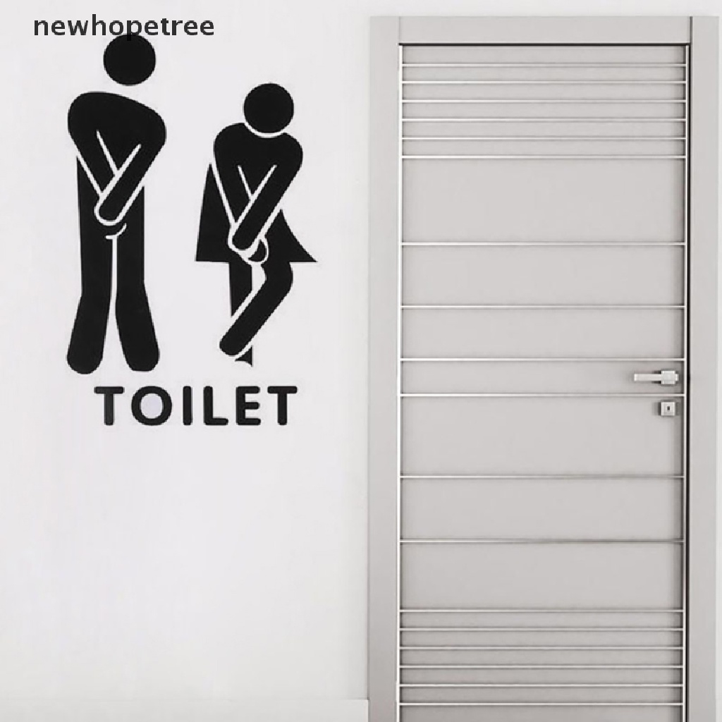 newhopetree Funny Toilet Sign Wall Stickers Bathroom Decoration DIY Creative Home Wall Mural OIK