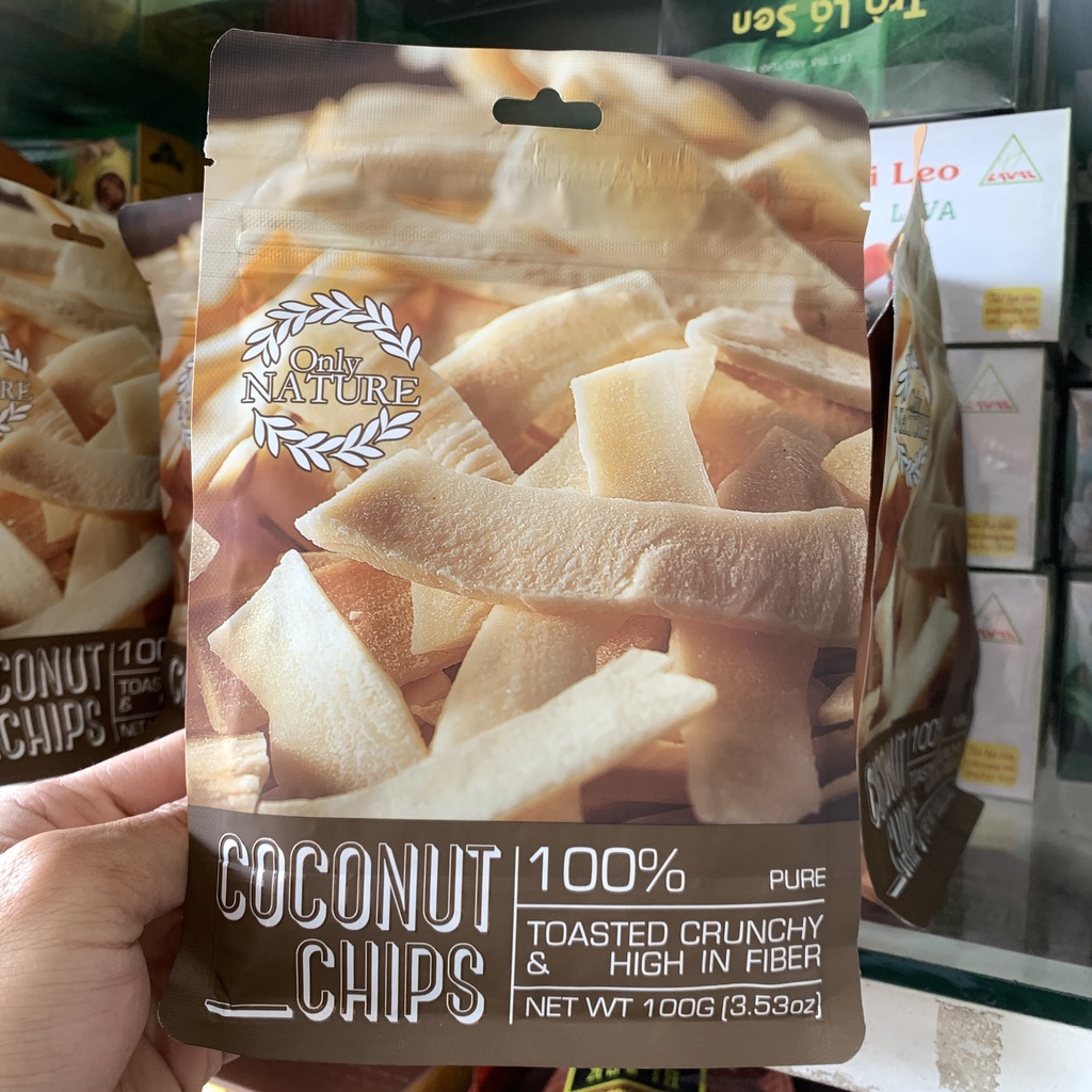 Dừa sấy giòn COCONUT CHIPS Hộp100g