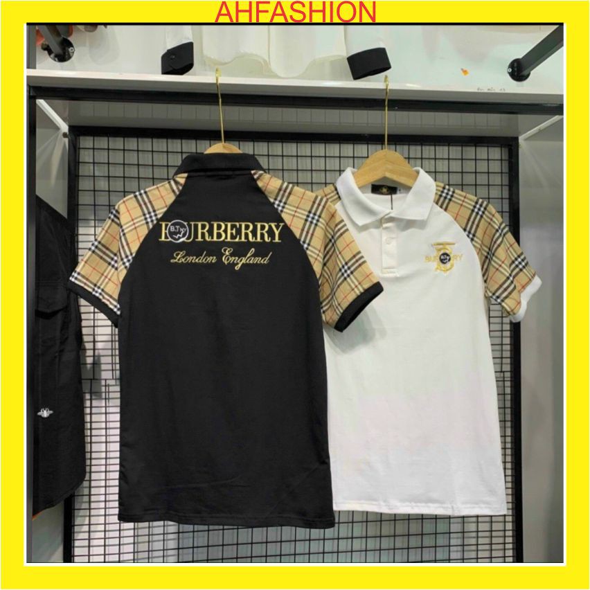 Áo thun nam có cổ tay ngắn thêu logo phối kiểu BBR chất đẹp co dãn mẫu mới nhất giá rẻ cao cấp