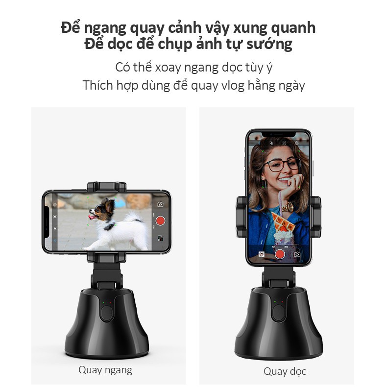 Apai Genie Giá đỡ thông minh - Gimbal AI cảm biến quay 360° nhạn diện khuôn mặt - máy quay phim