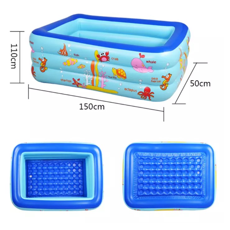 Bể bơi cho bé 3 tầng 150x110x55cm