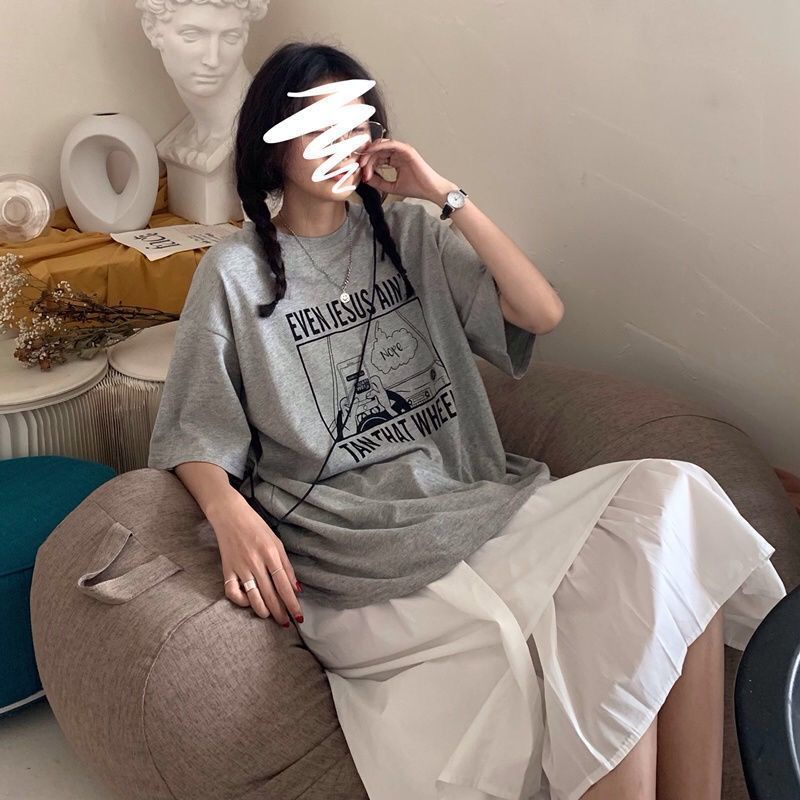 AMOI Áo Thun Tay Ngắn Dáng Rộng Phong Cách Thời Trang Hàn Quốc 2022