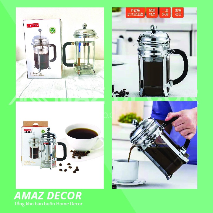 GIÁ SỈ TẠI XƯỞNG Bình phin pha cafe cà phê thủy tinh chịu nhiệt có lọc siêu tiện lợi có tay cầm 350-600ml