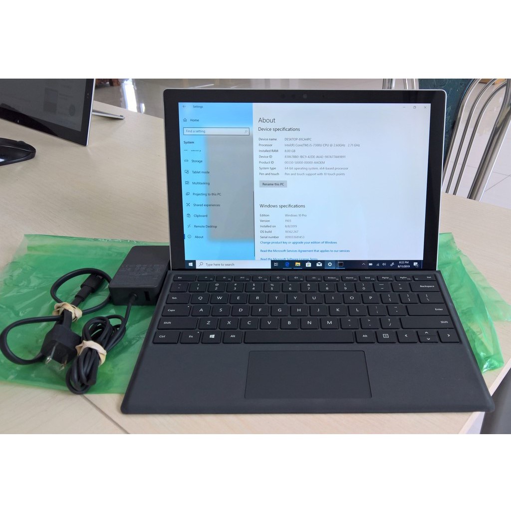 Laptop 2 trong 1 Microsoft Surface Pro 5 I5/8G/256Gb+ Phiên bản đặt biệt có lắp sim 3G, 4G LTE - BH, BH MS đến 06/2021