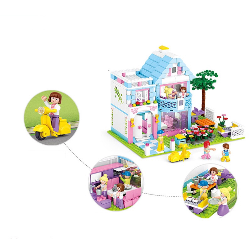 Bộ đồ chơi 539 mảnh ghép lắp ráp mô hình khu vườn xinh xắn