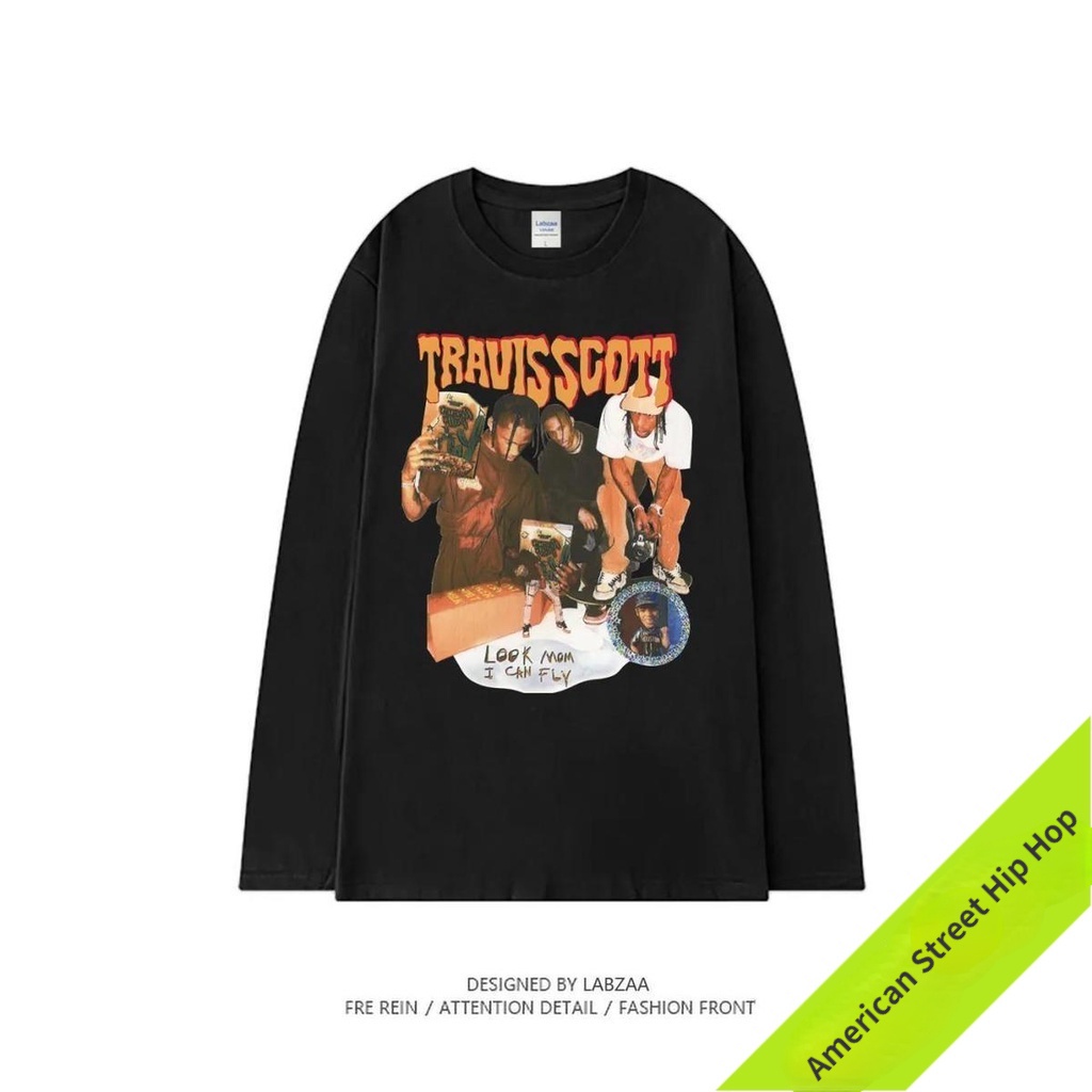 Áo Thun Hip Hop Tay Dài Phong Cách Harajuku Mỹ Thiết Kế Mới 2022 Thời Trang Xuân Thu