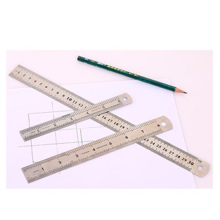 Thước kẻ kim loại lá thép cao cấp – 15cm, 20cm, 30cm thước đo thép không rỉ in chìm 200mm, 300mm