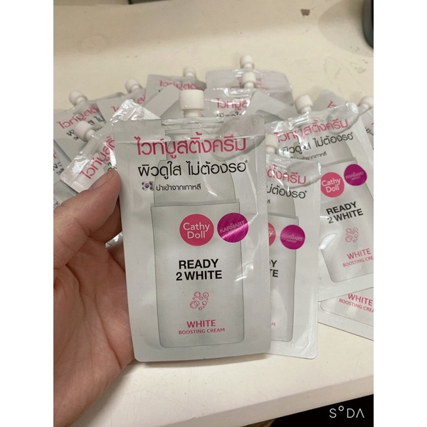 ( Dạng gói) Kem Dưỡng Trắng Dành Cho Da Mặt Cathy Doll Ready 2 White White Boosting Cream