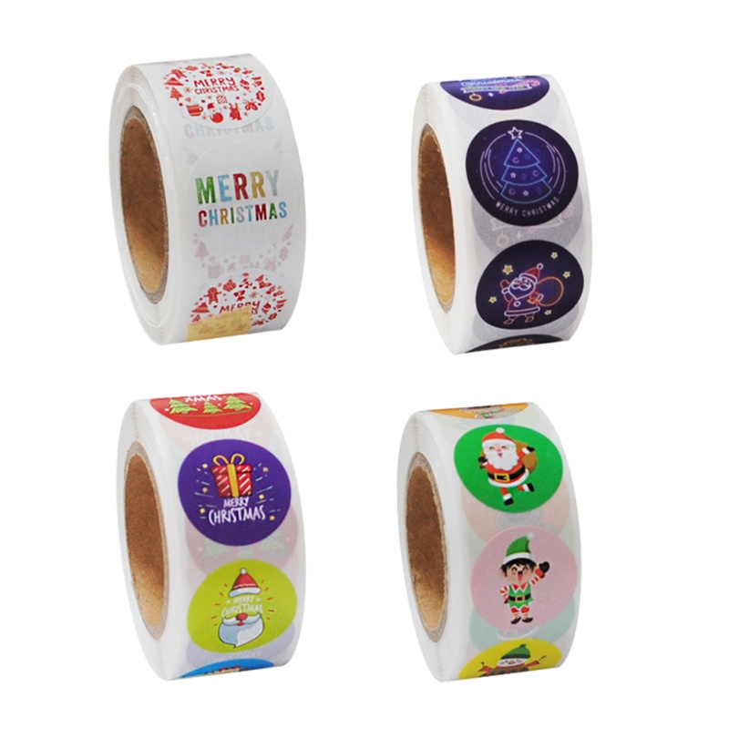 Set 500 Thẻ Giấy In Họa Tiết Giáng Sinh Trang Trí Túi Xách