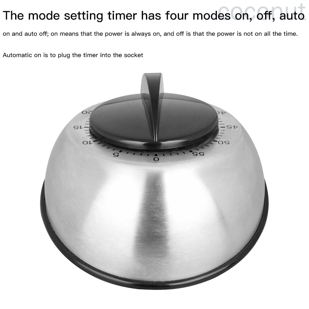 Đồng Hồ Hẹn Giờ Nấu Ăn 60 Phút Bằng Thép Không Gỉ