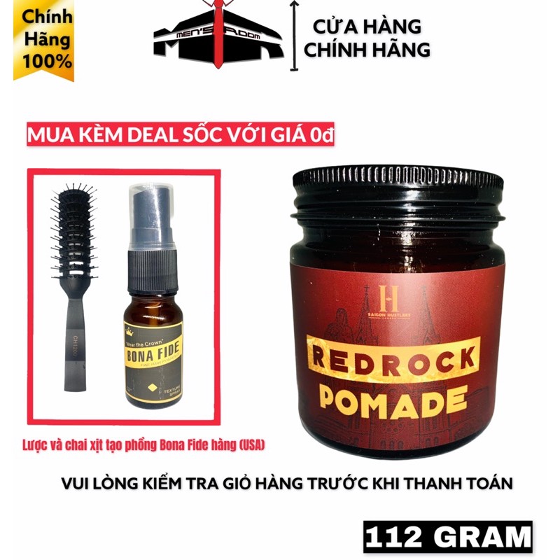 ( MUA KÈM DEAL SỐC 0đ) SÁP VUỐT TÓC RED ROCK WATER BASED POMADE 112g