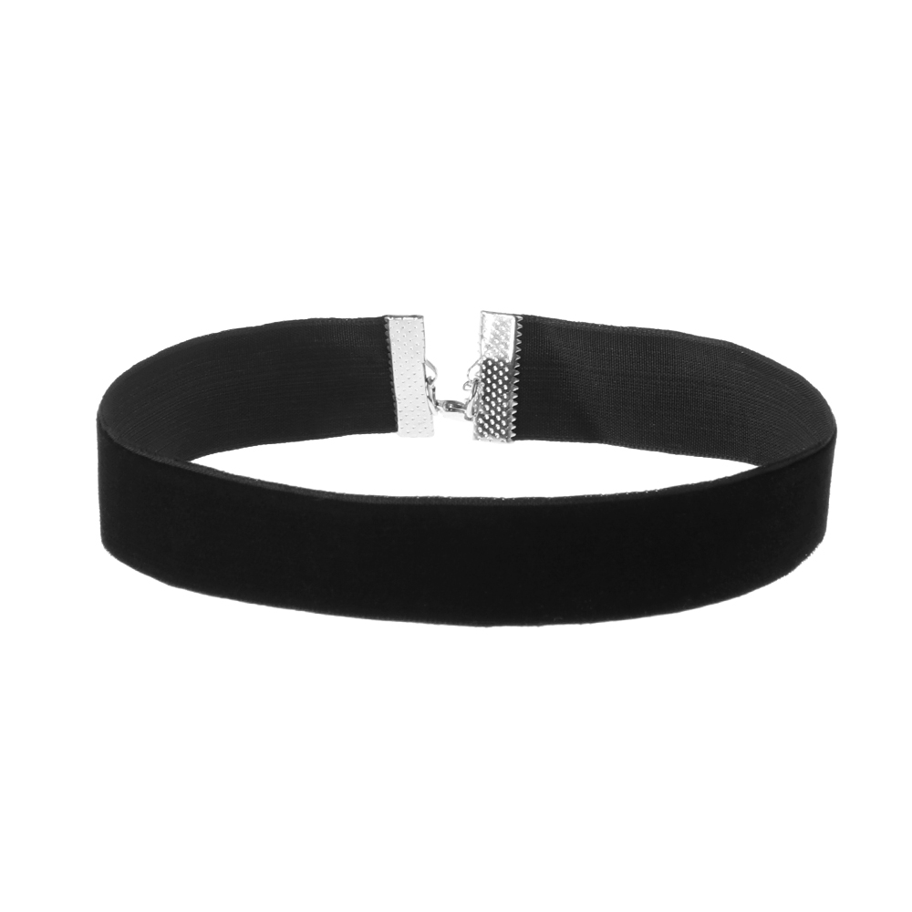 Vòng Cổ Choker Vải Nhung Màu Đen Phối Ruy Băng Phong Cách Gothic Cổ Điển Thời Trang Cho Nữ