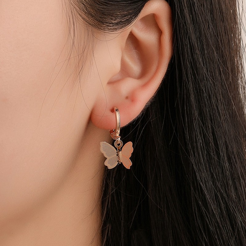 Ifyou Korean New Women Earrings Fashion Colorful Acrylic Butterfly Earrings Sweet Earring Accessories Wholesale