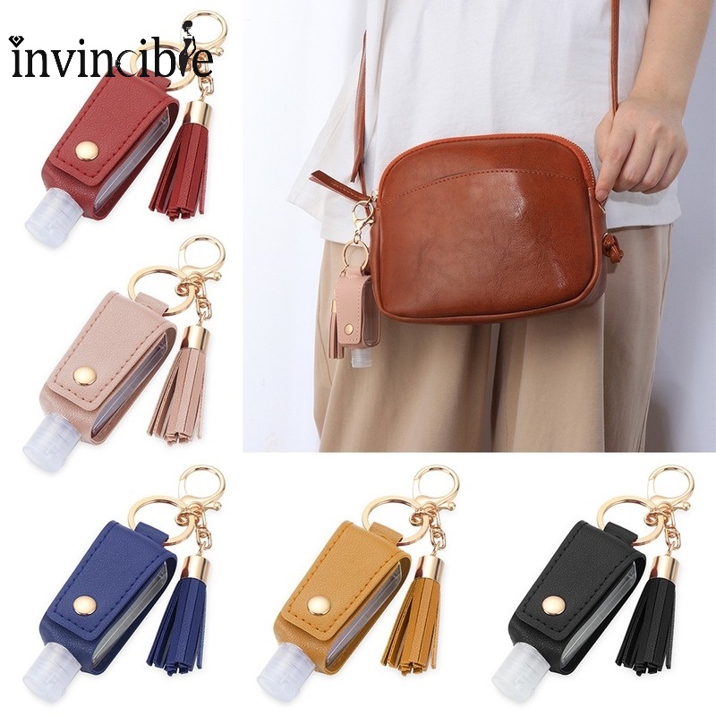 Hộp Đựng Nước Rửa Tay Mini Bằng Da PU Có Móc Treo Chống Rò Rỉ Tiện Dụng