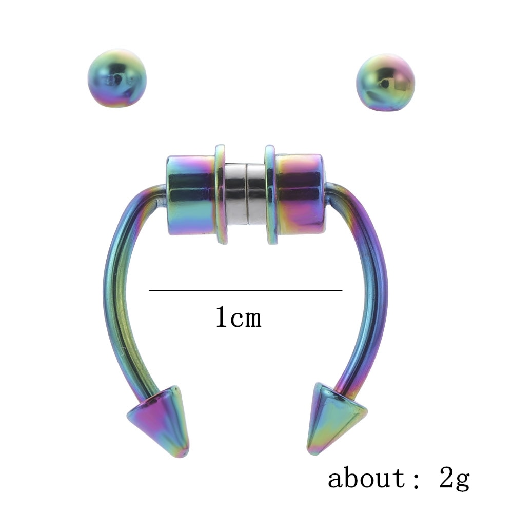 Khuyên mũi tròn có nam châm bằng thép không gỉ bao gồm 16 mẫu