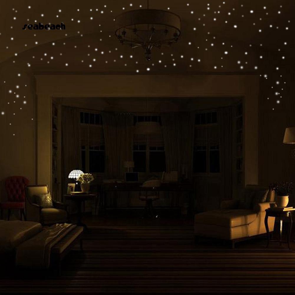 Chấm tròn dán phát quang trang trí trần nhà đẹp mắt