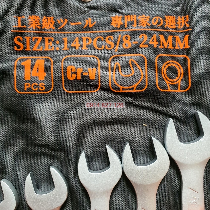 [Ảnh thật] [Chính hãng] Bộ cờ lê vòng miệng hãng Kapusi Nhật Bản 14 chi tiết từ 10-32mm hoặc 8-24mm , Bảo hành 12 tháng
