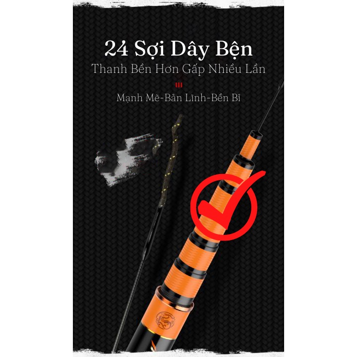 Cần Câu Đài cao cấp MC JIADIAONI Phục Ma Bá Đạo , ngọn 1.7mm , bao boc bởi CacBon 8 lớp