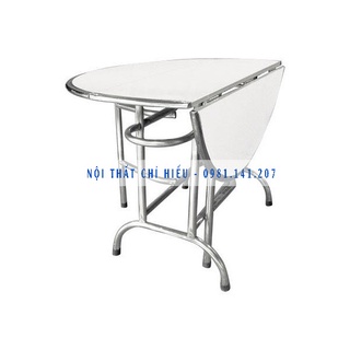 Bàn ăn mẫu tròn gấp 3 inox 201