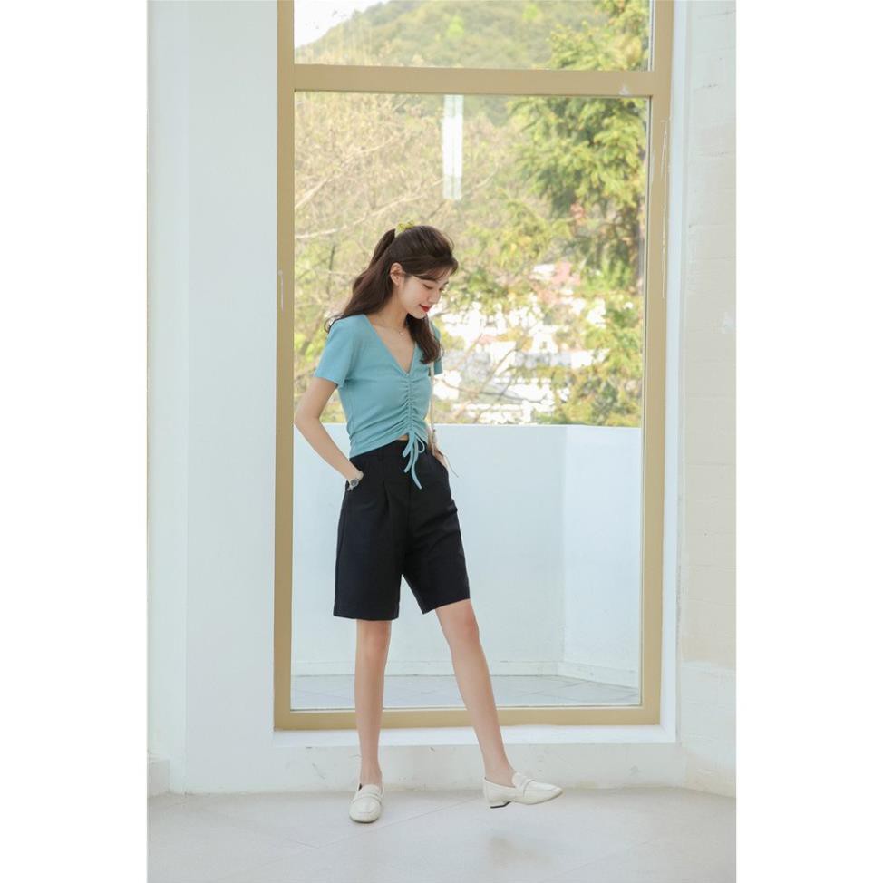 Quần Lửng Nữ Ống Rộng Hàn Quốc LyLy Quần Sooc Đùi Lửng Culottes Ngố Màu Đen Đẹp Mặc Nhà Vải Thun Tuyết Mưa QD006 | BigBuy360 - bigbuy360.vn