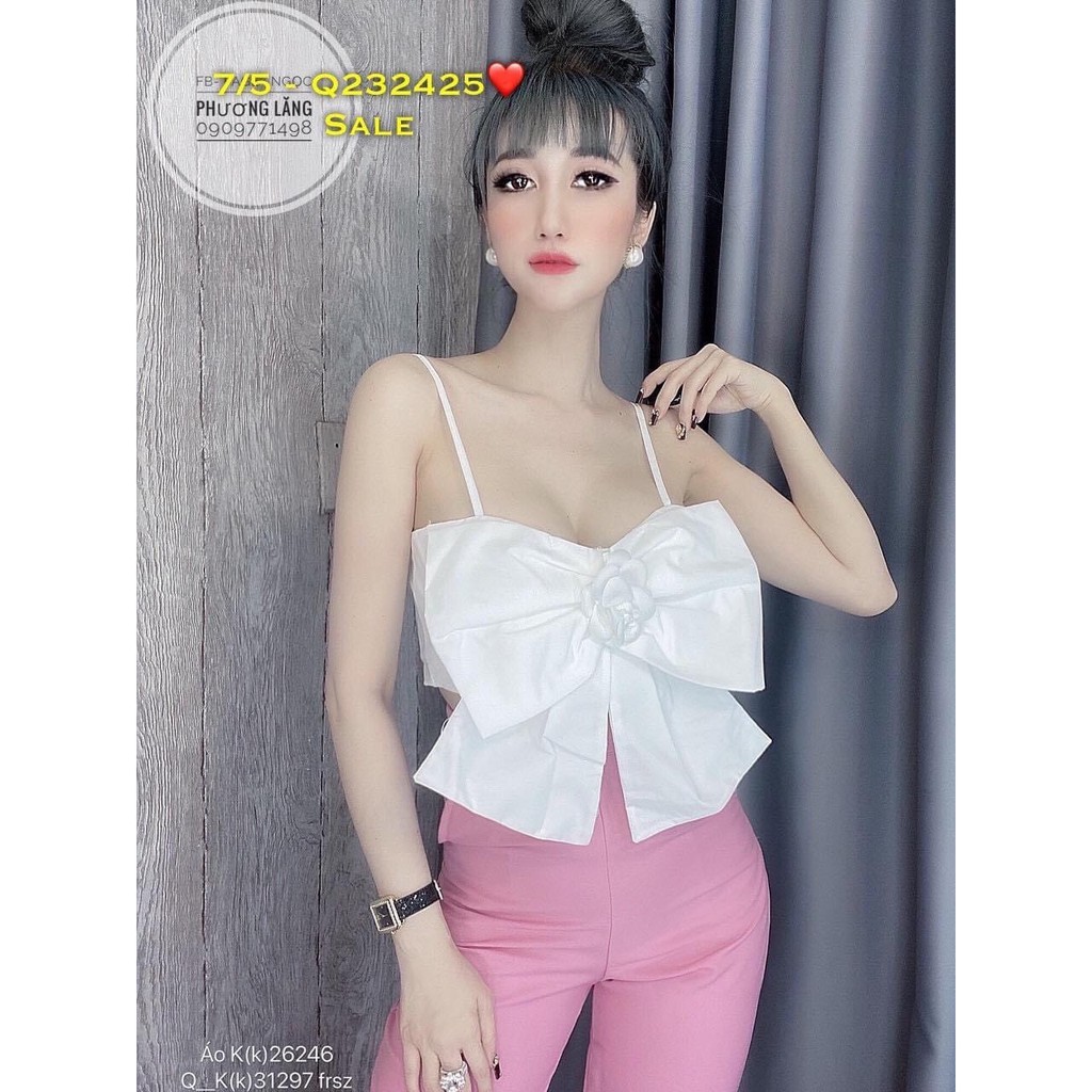 Áo hai dây nơ hoa trước ngực xinh xắn TTSA0433