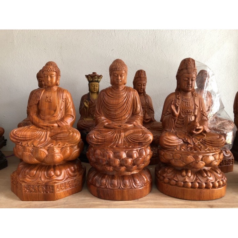 Phật A Di Đà Gỗ Hương Cao 30 cm
