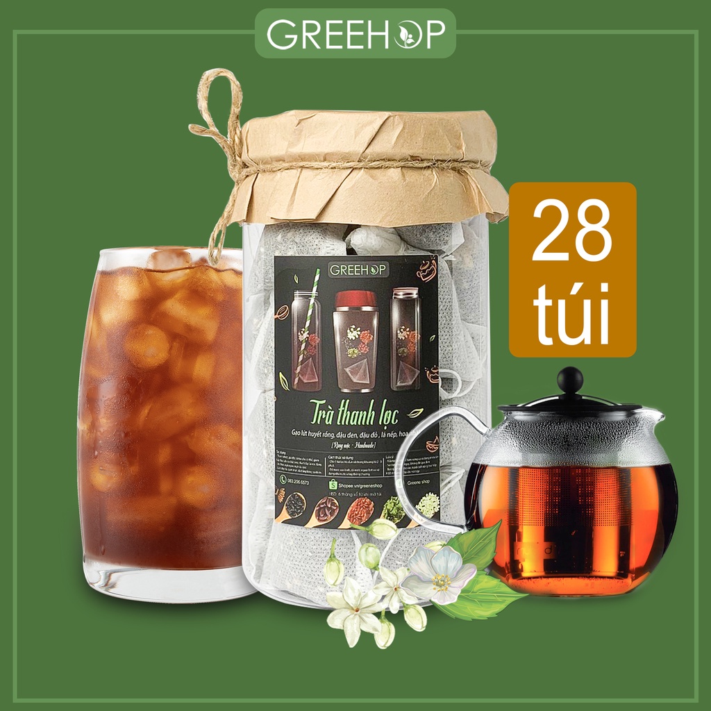 Trà hoa ngũ cốc nguyên chất GreeHop chống lão hoá, thanh lọc hỗ trợ giảm cân và tăng cường sức khoẻ