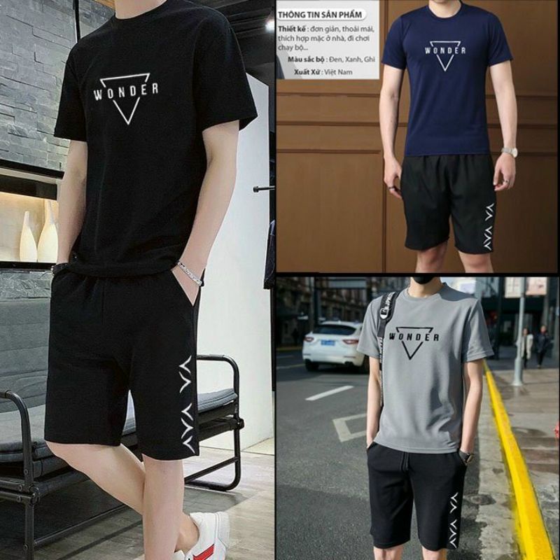Bộ thể thao nam chất thun lạnh co giãn thoáng mát thích hợp tập gym hay mặc nhà đều đẹp