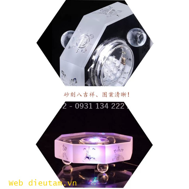 Đế đèn led bát giác co hình bát bảo cát tường