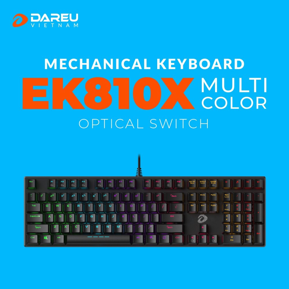 Bàn phím quang cơ Gaming DAREU EK810X Blue Switch (chống nước) | WebRaoVat - webraovat.net.vn