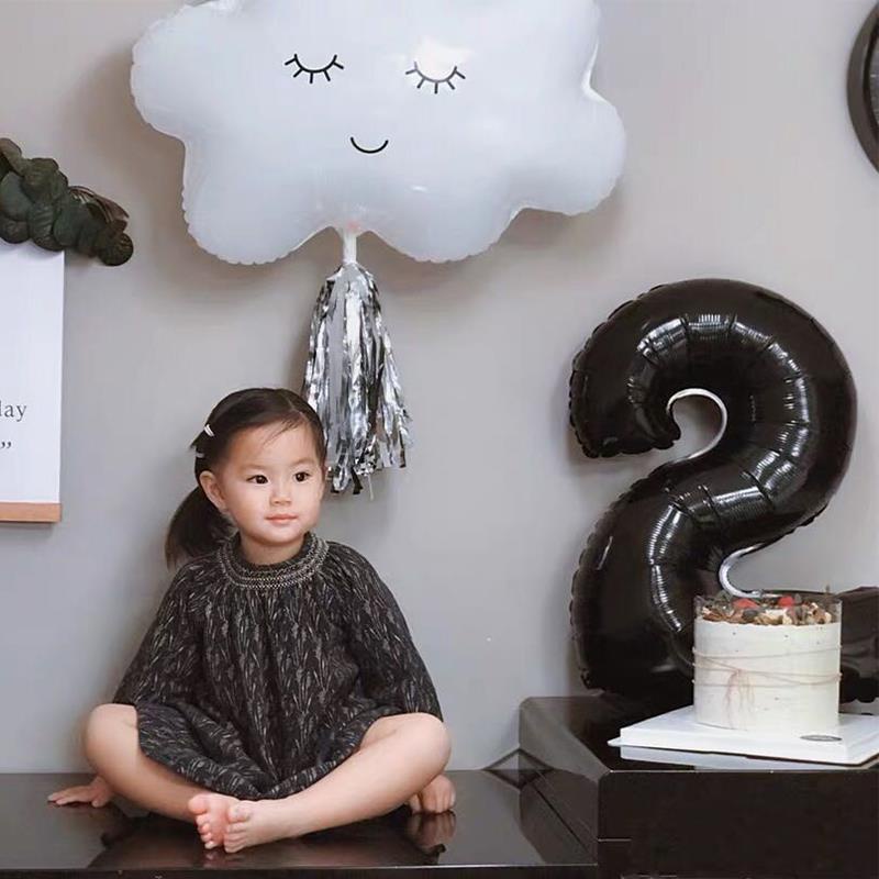 Bong Bóng Màu Đen Hình Số 0-9 32 Inch Trang Trí Tiệc Sinh Nhật