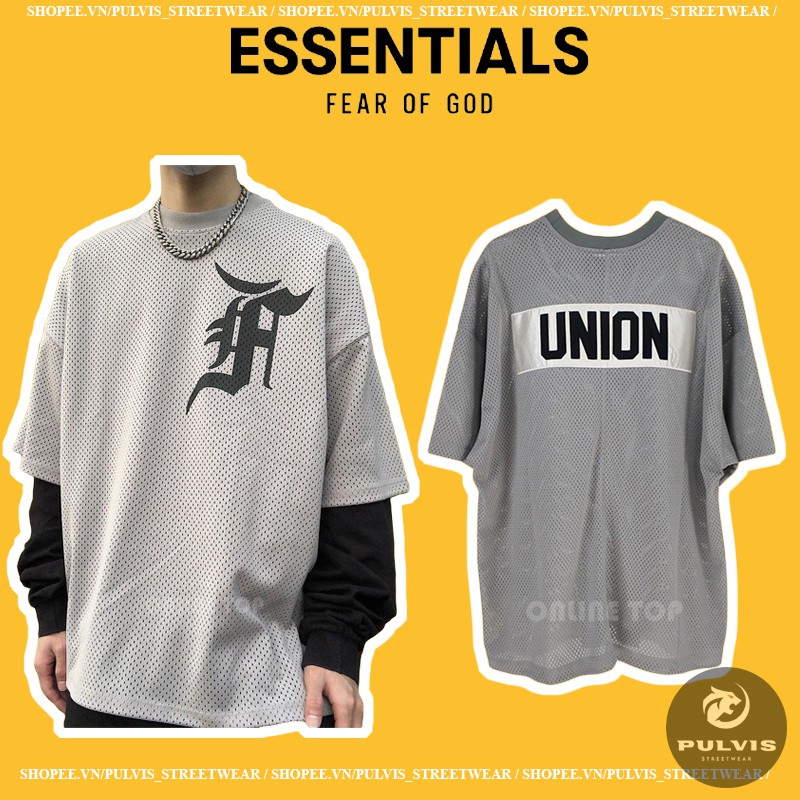 ⚡️[BEST QUALITY] - Áo FEAR OF GOD UNION 5th Mesh Tee Grey, Áo Mesh Tee FOG Union