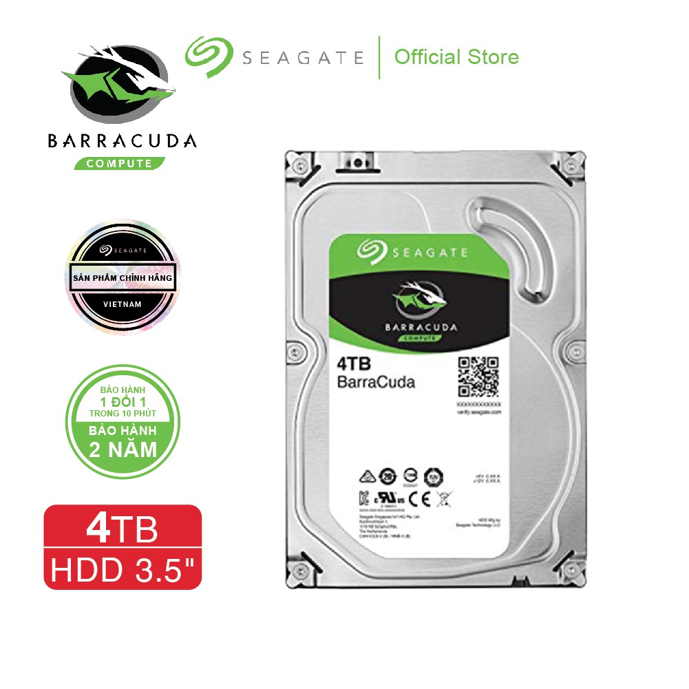 Ổ cứng HDD 3.5 SEAGATE BarraCuda 4TB SATA 5400RPM_ST4000DM004
