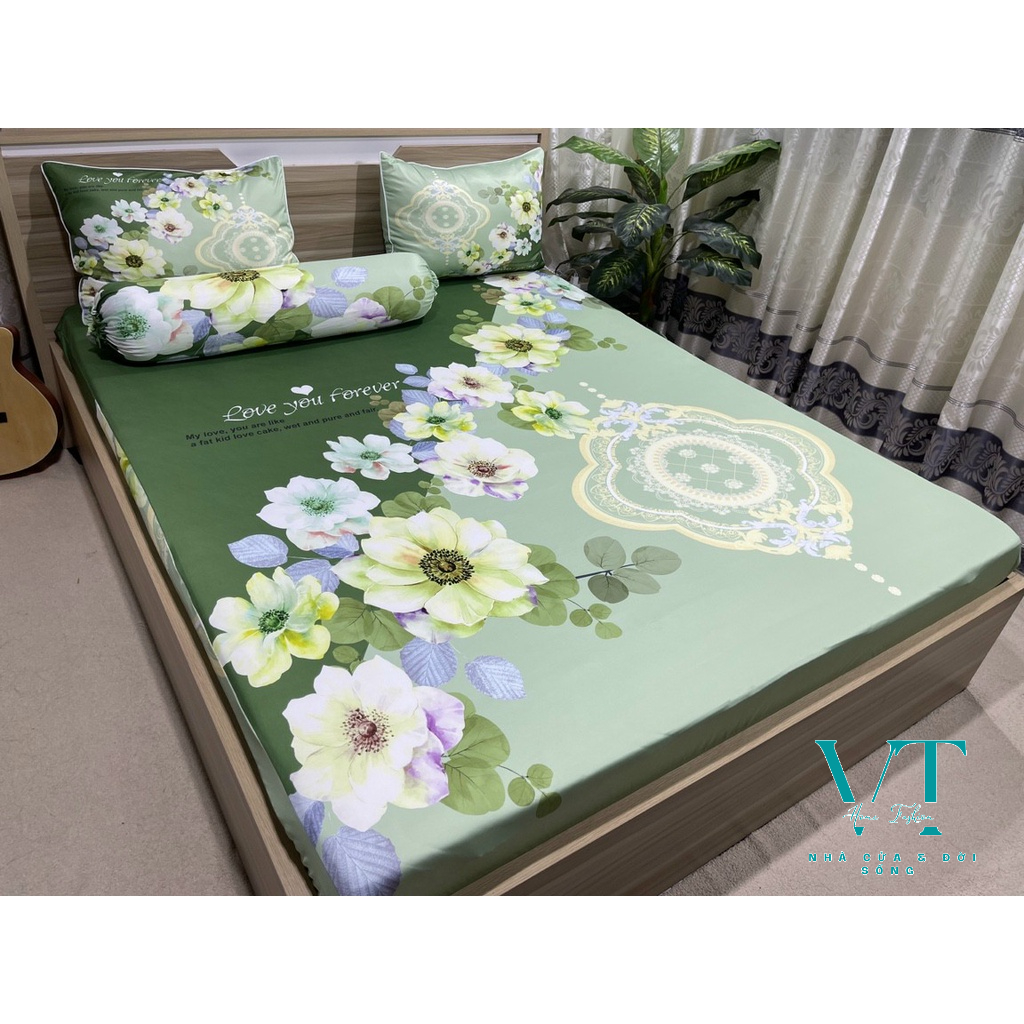 Bộ Chăn Ga Thun Lạnh Ý 5D