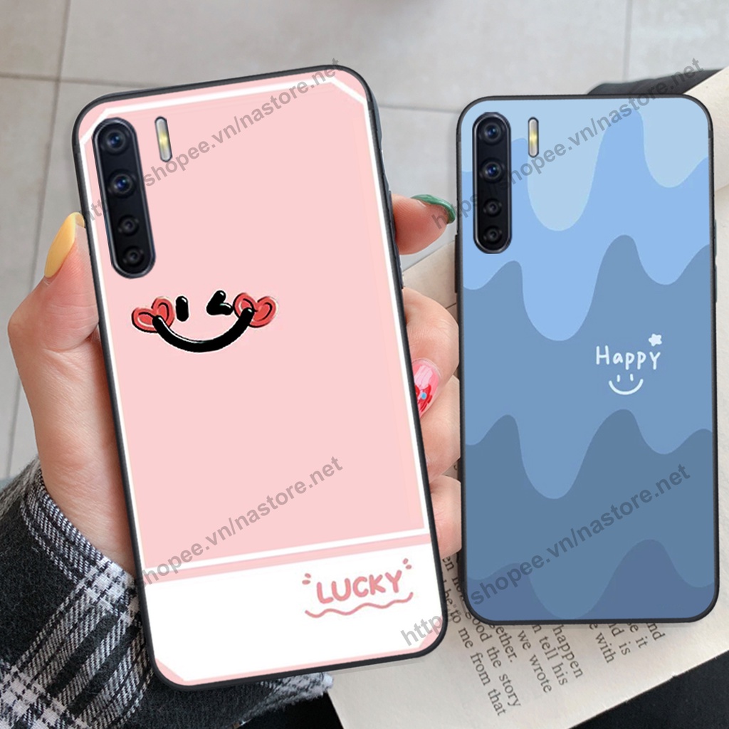Ốp lưng Oppo A91 - Reno 3 mặt cười, họa tiết caro đơn giản đẹp cute